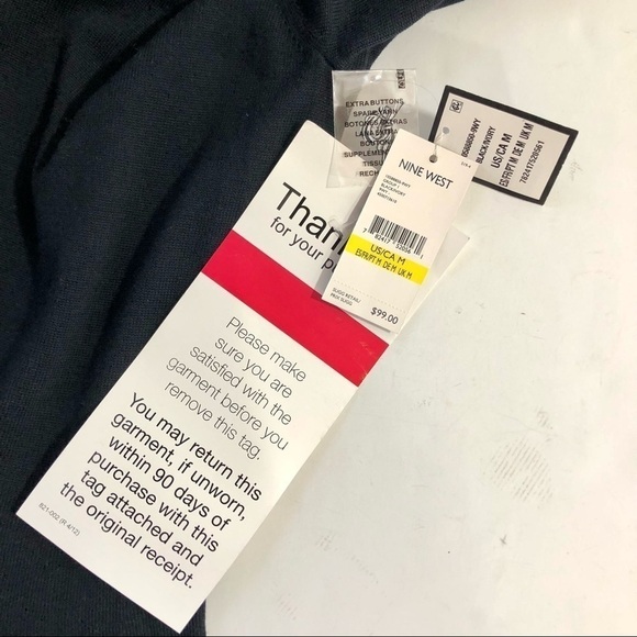 NWT Nine West knit dress black white intarsia fit and flare size medium - Picture 10 of 10